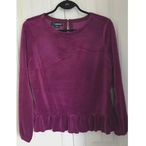Bright plum peplum top